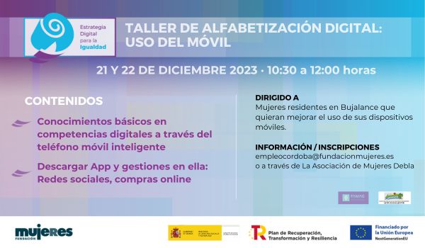 Taller De Alfabetizaci N Digital Usos Del M Vil Fundaci N Mujeres