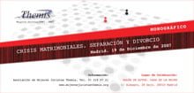 Monográfico Crisis matrinoniales: separación y divorcio