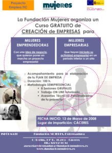 Curso de creación de empresas para mujeres emprendedoras y empresarias en Extremadura