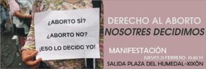 Manifestación: Derecho al aborto. Nosotres decidimos