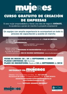 Curso de creación de empresas para mujeres emprendedoras