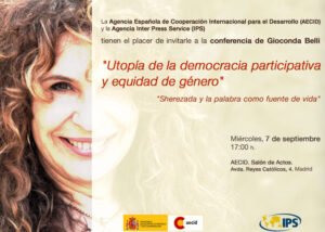 Conferencia de Gioconda Belli "Utopía de la democracia participativa y equidad de género"
