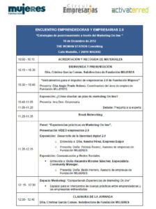 Encuentro Emprendedoras y Empresarias "Estrategias de posicionamiento a través del Marketing On line"