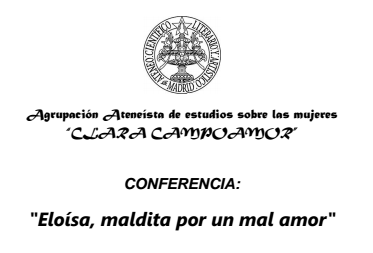 Conferencia Eloísa, maldita por un mal amor
