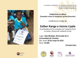 Conferencia 'Tradiciones en África' (Campaña contra la mutilación genital femenina)