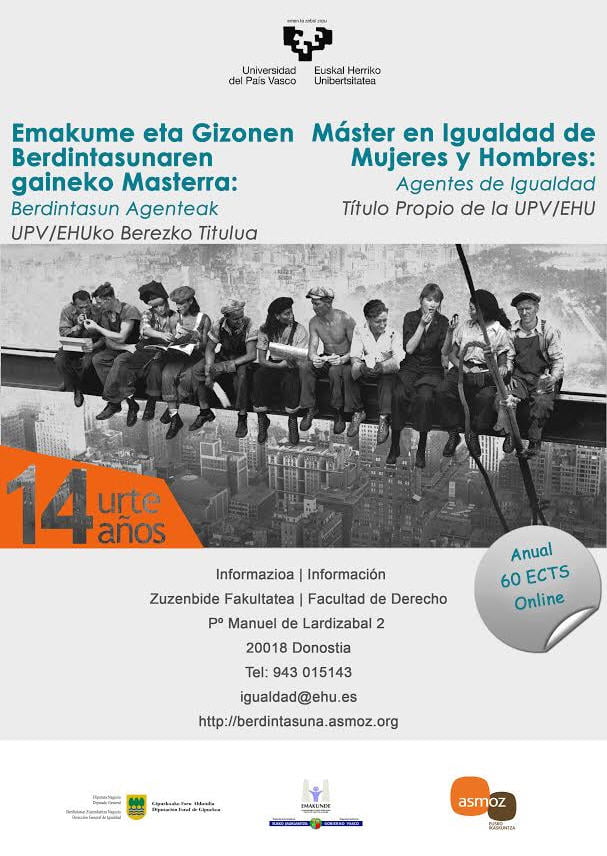 Máster en Igualdad de Mujeres y Hombres, título propio UPV