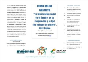 Curso on line: Intervención social en el ámbito de la cooperación y la educación para el desarrollo con enfoque de género