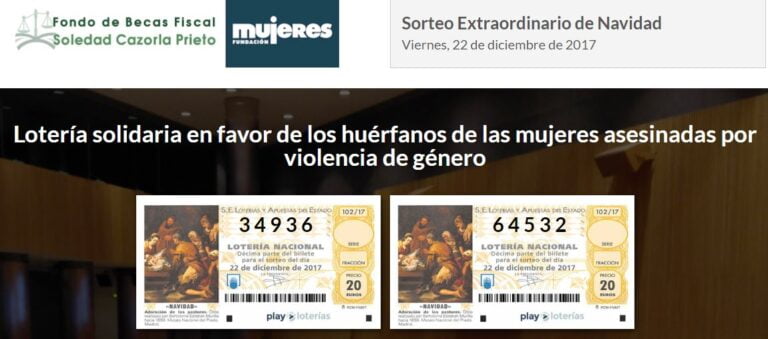 Juega con Fundación Mujeres a la Lotería de Navidad a favor del Fondo de Becas Fiscal Soledad Cazorla Prieto