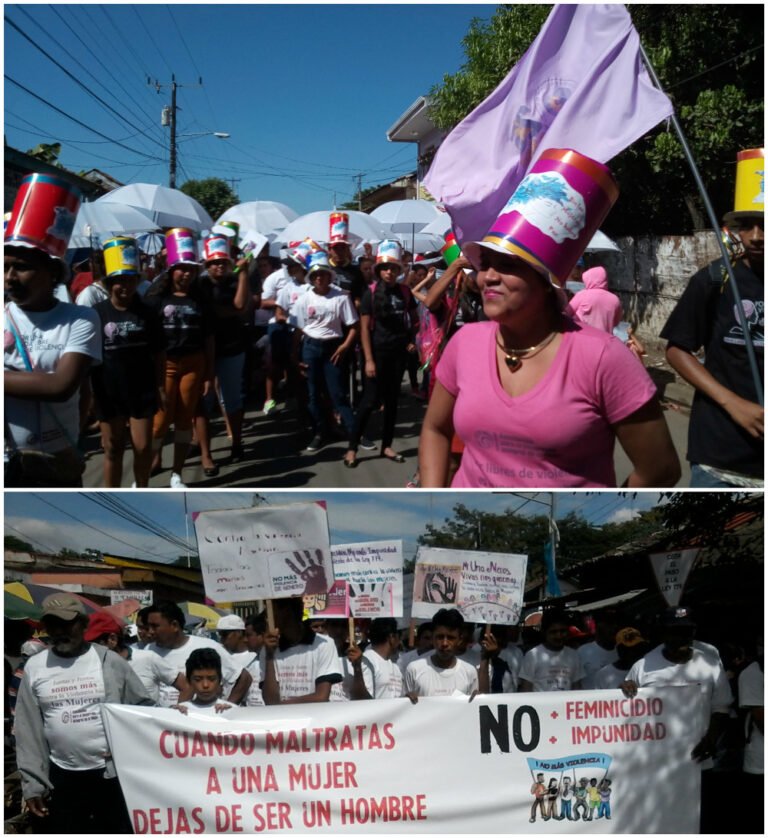 Marcha a favor de una vida libre de violencia para las mujeres en El Viejo