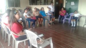 Las integrantes de los Comités Comunales de Prevención de Violencia (CCPV) participan en un taller para reforzar su trabajo con las mujeres de las comunidades de El Salvador