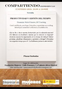Tertulia Productividad y gestión del tiempo, 15 de enero