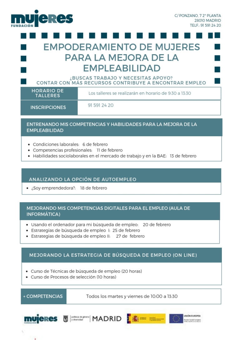 Empoderamiento de Mujeres para el Empleo: ¿Buscas trabajo y necesitas apoyo?