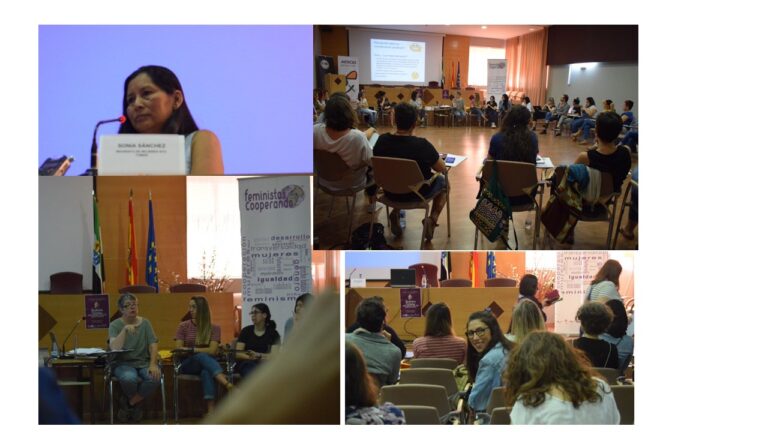 La defensora feminista de los derechos de las mujeres y bienes naturales, Sonia Sánchez, apela al movimiento feminista extremeño para potenciar alianzas.