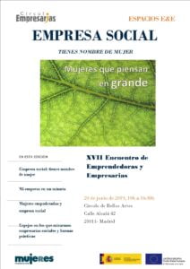 Empresa social: tienes nombre de mujer, XVII Encuentro de Emprendedoras y Empresarias en Madrid