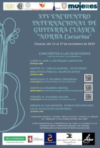 Encuentro Internacional de Guitarra Clásica "NORBA Caesarina" a favor del Fondo de Becas Soledad Cazorla Prieto