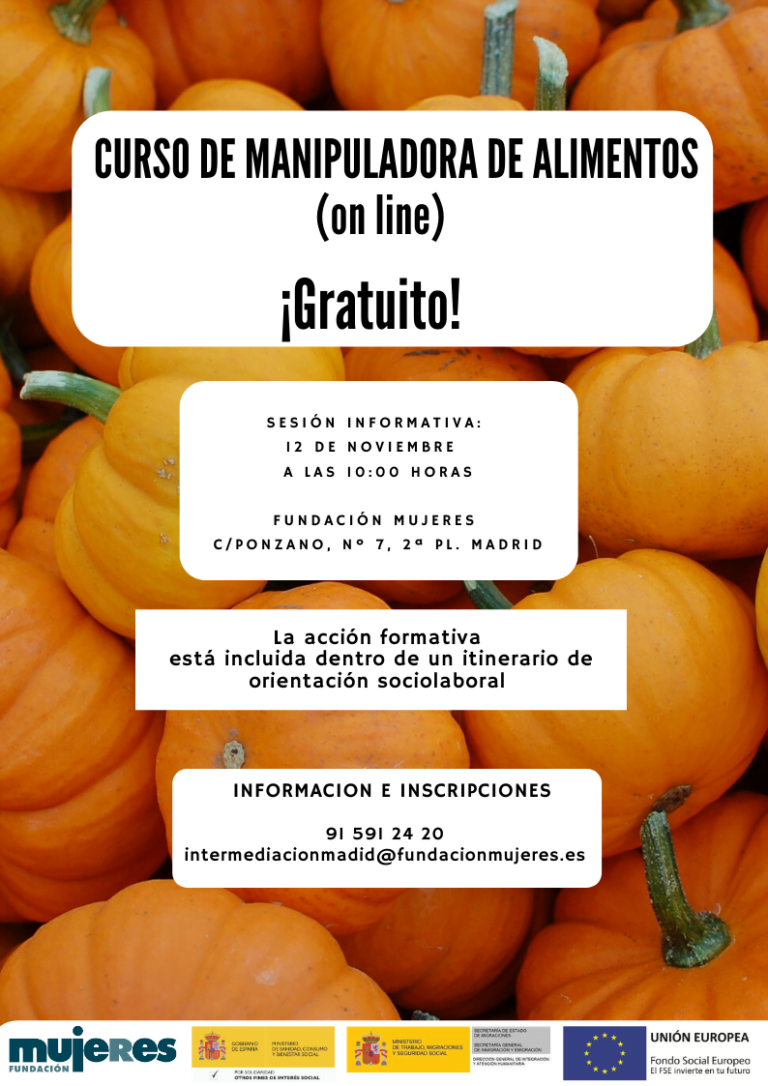 Curso de manipulación de alimentos (online) en noviembre