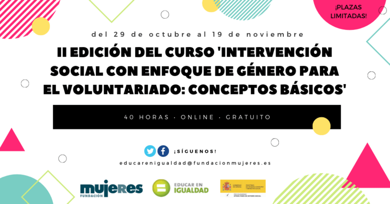 II edición de la formación online "Intervención social con enfoque de género para el voluntariado: conceptos básicos"