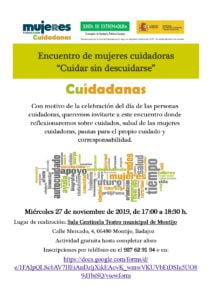 Encuentro comarcal mujeres cuidadoras "Cuidar sin descuidarse". Montijo (Badajoz)