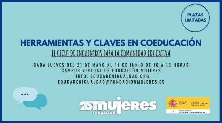 #QuédateEnCasa. Vuelven los Encuentros on line con la comunidad educativa para aprender claves y herramientas en coeducación