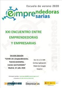 #EscuelaDeVeranoFM-Encuentro en Madrid entre emprendedoras y empresarias. COVID-19 y emprendimiento: Nuevos escenarios, nuevas oportunidades