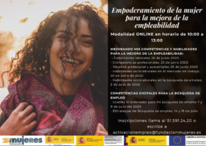Talleres online: Empoderamiento de la mujer para la mejora de la empleabilidad.
