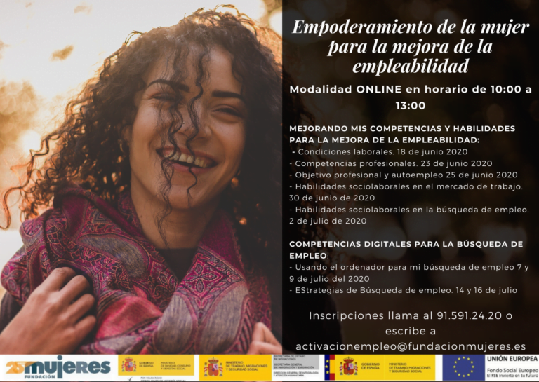 Talleres online: Empoderamiento de la mujer para la mejora de la empleabilidad.