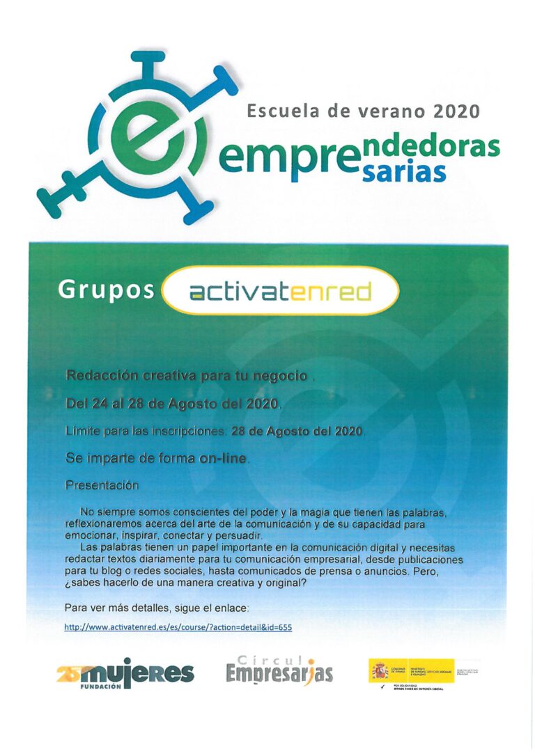 #EscuelaDeVeranoFM-Grupo Activatenred: Redacción Creativa para tu negocio