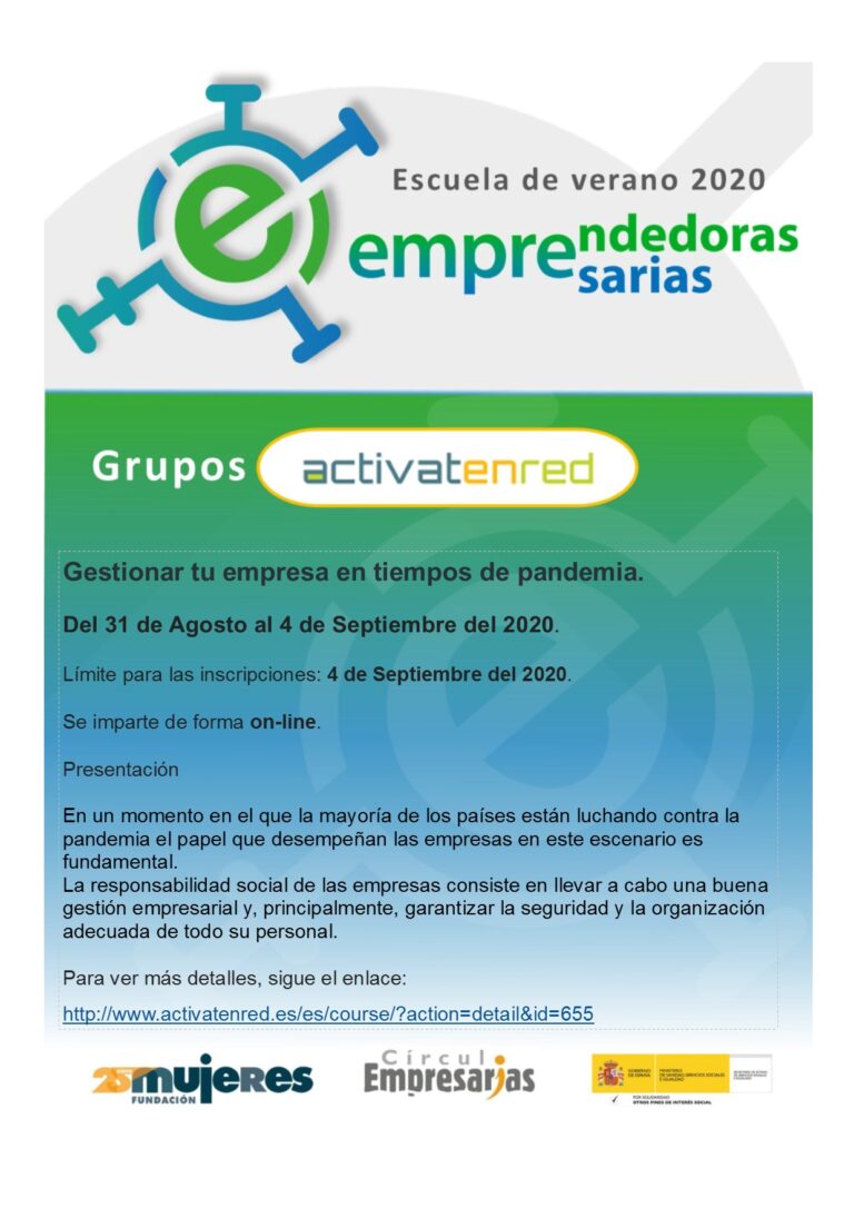 #EscuelaDeVeranoFM-Grupo Activatenred: Gestionar tu empresa en tiempos de pandemia