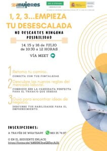 Taller online: "1, 2,3…Empieza tu desescalada. No descartes ninguna posibilidad"