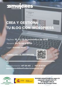 Taller online: Crea y gestiona tu blog con Wordpress
