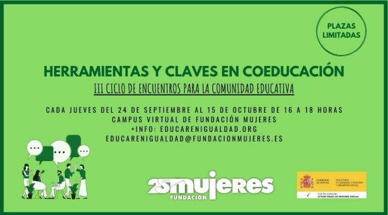 #Vueltaalcole. Nueva edición del Ciclo de Encuentros online para la Comunidad Educativa sobre claves y herramientas coeducativas