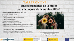 Taller online: Empoderamiento de la mujer para la mejora de la empleabilidad