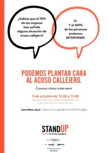 Taller: Podemos plantar cara al acoso callejero. Conoce cómo intervenir