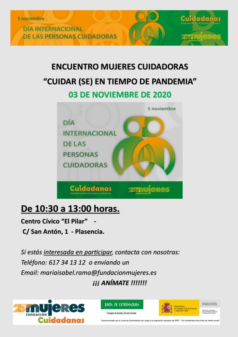 Encuentro Comarcal de Cuidadoras: "Cuidar(se) en tiempos de pandemia"