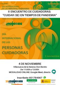 Encuentro Comarcal de Cuidadoras: "Cuidar(se) en tiempos de pandemia"