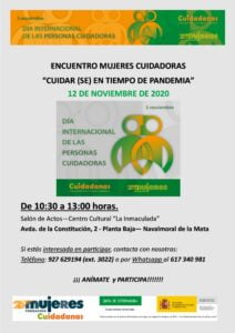 Encuentro Comarcal Mujeres Cuidadoras: "Cuidar(se) en tiempos de pandemia"