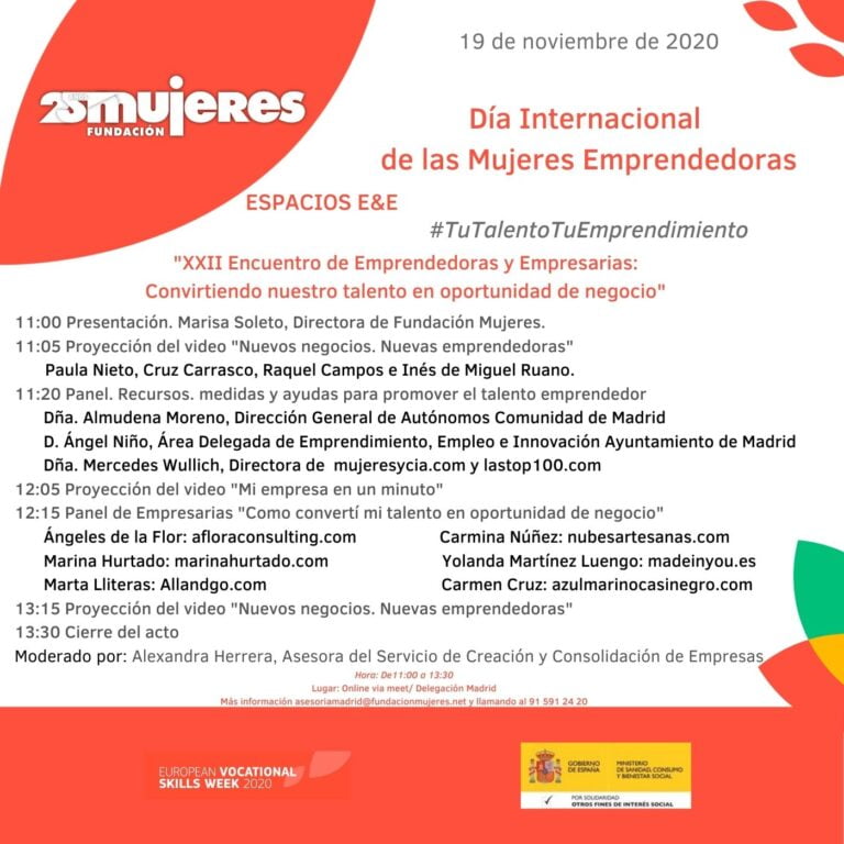 #TuTalentoTuEmprendimiento-Encuentro de Emprendedoras y Empresarias de Madrid: Convirtiendo nuestro talento en oportunidad de negocio”.