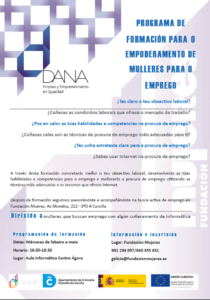 Novos obradoiros DANA: Busca activa de emprego e emprendemento na Coruña