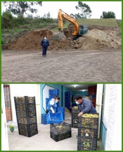 Avances na construción do centro de provisión de Uvilla en Quisapincha (Ecuador)