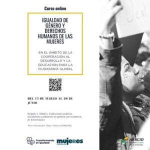 Curso: "Igualdad de género y derechos humanos de las mujeres en el ámbito de la cooperación al desarrollo y la educación para la ciudadanía global".