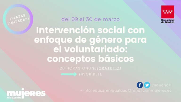Formación online: Intervención Social con enfoque de género para el voluntariado: conceptos básicos