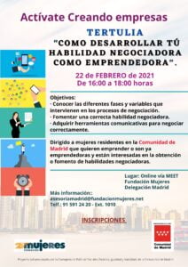 Tertulia on-line: Como desarrollar tu habilidad "Negociadora" como emprendedora
