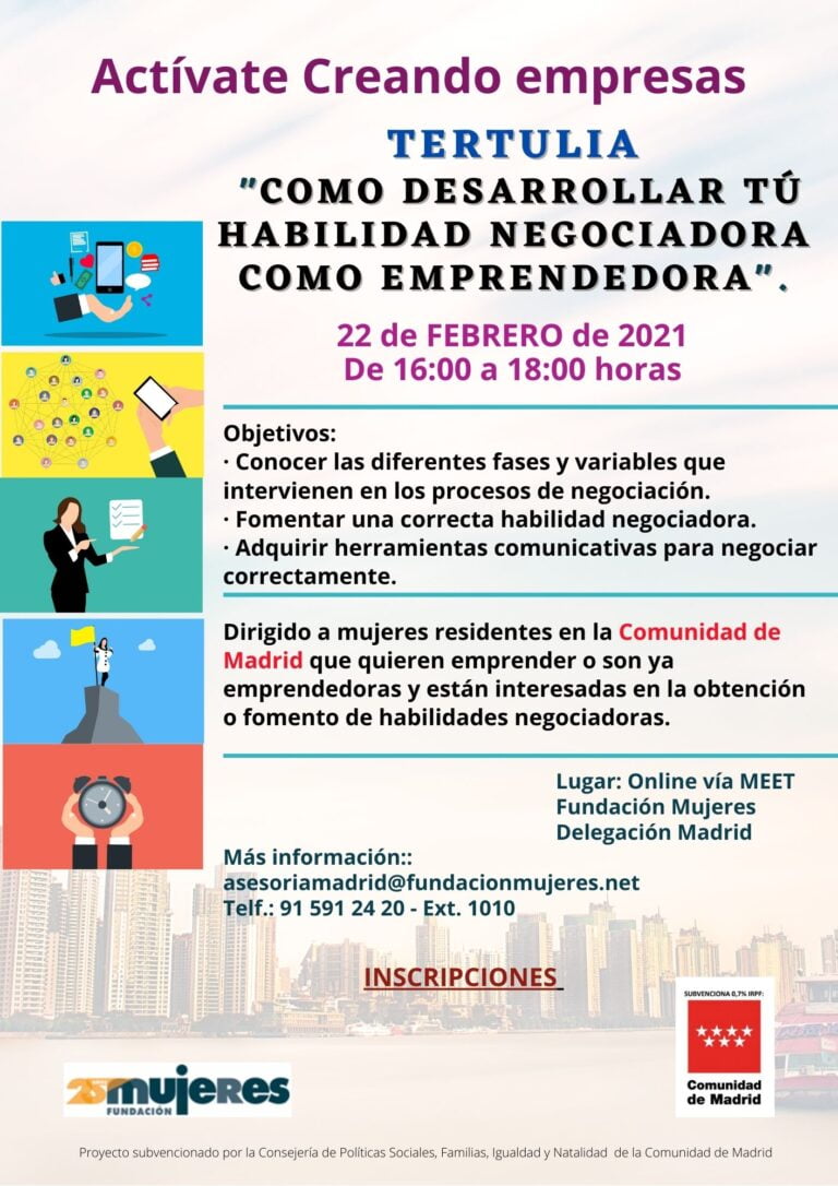 Tertulia on-line: Como desarrollar tu habilidad "Negociadora" como emprendedora