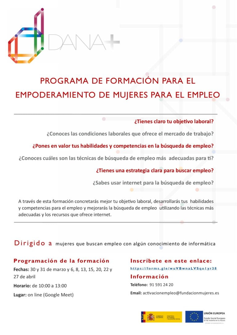 Cursos online: Empoderamiento de la mujer para la mejora de la empleabilidad