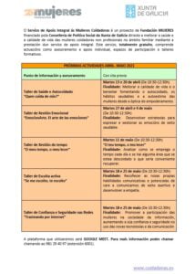 Aberta unha nova convocatoria de accións formativas do Servizo de Apoio ás Mulleres Coidadoras (SAIC)