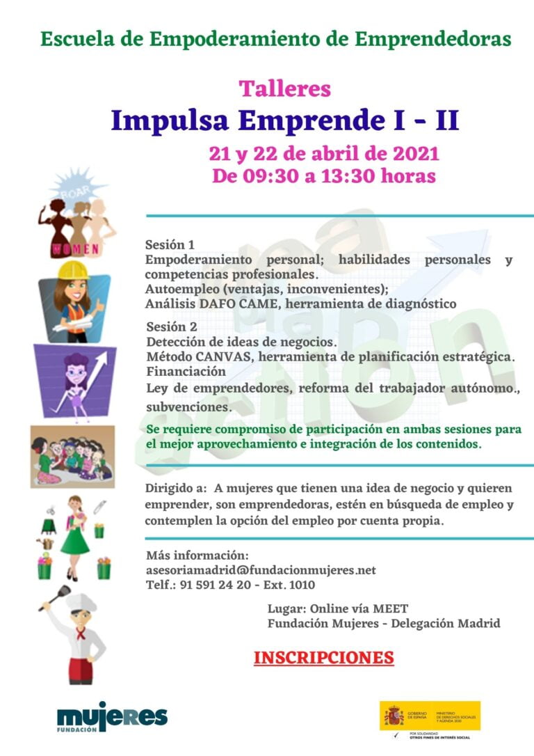 Taller On line: "Impulsa Emprende I - II"