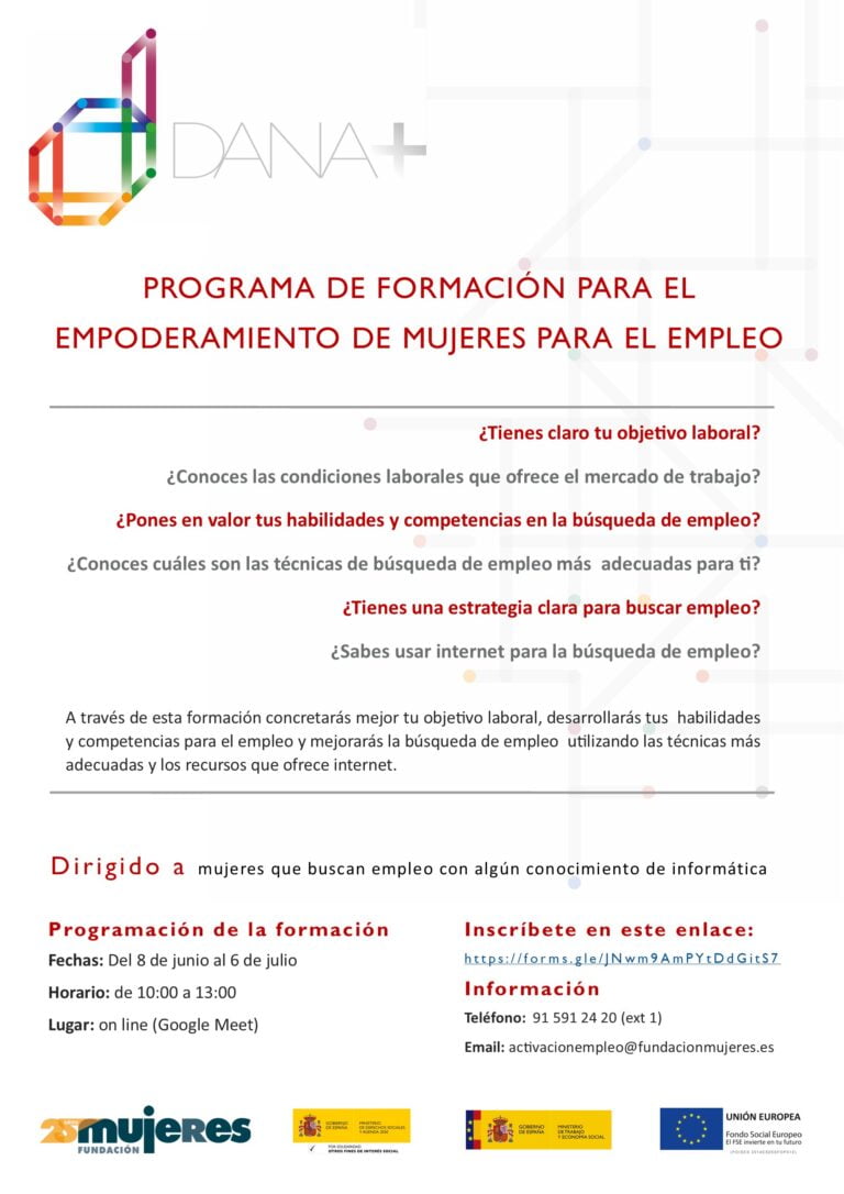 Cursos online: Empoderamiento de la mujer para la mejora de la empleabilidad