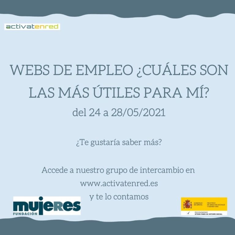 Grupo activantenred: Webs de empleo ¿Cuáles son las más útiles para mí?