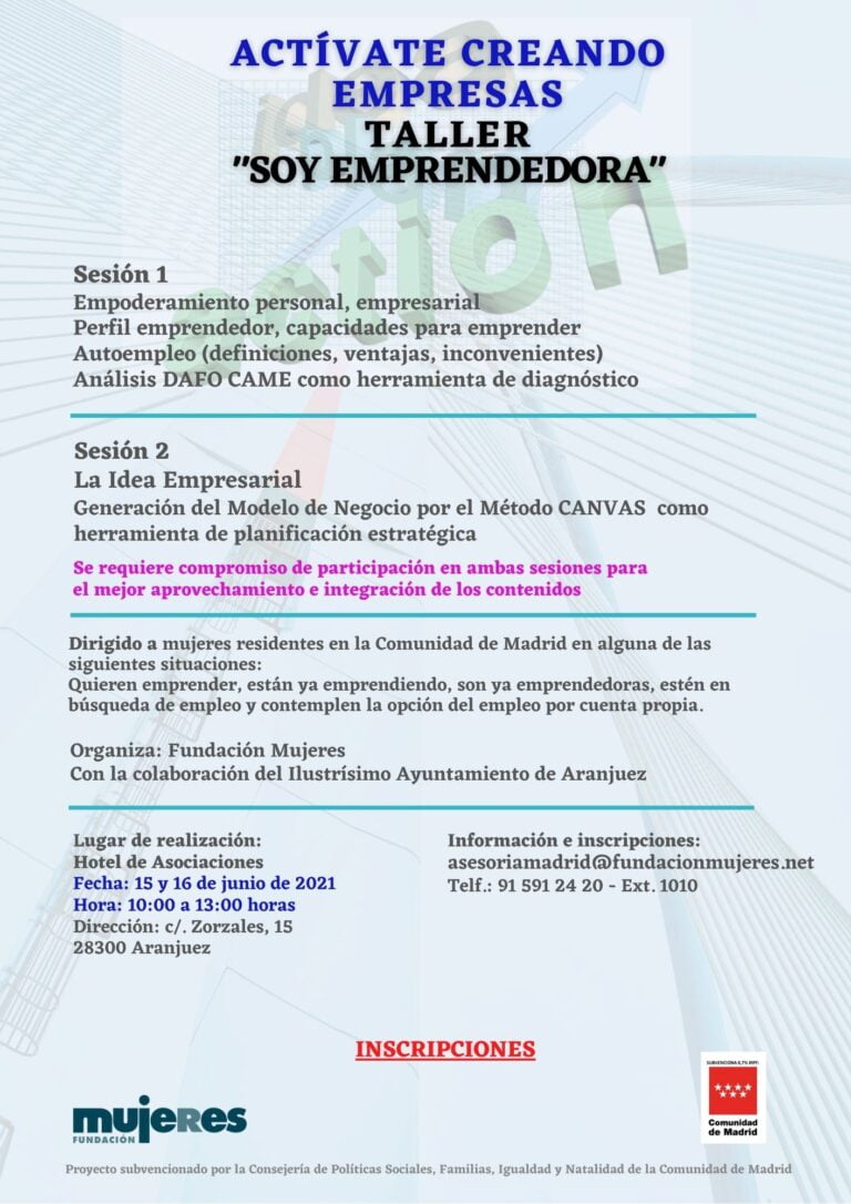 Taller presencial: Soy Emprendedora