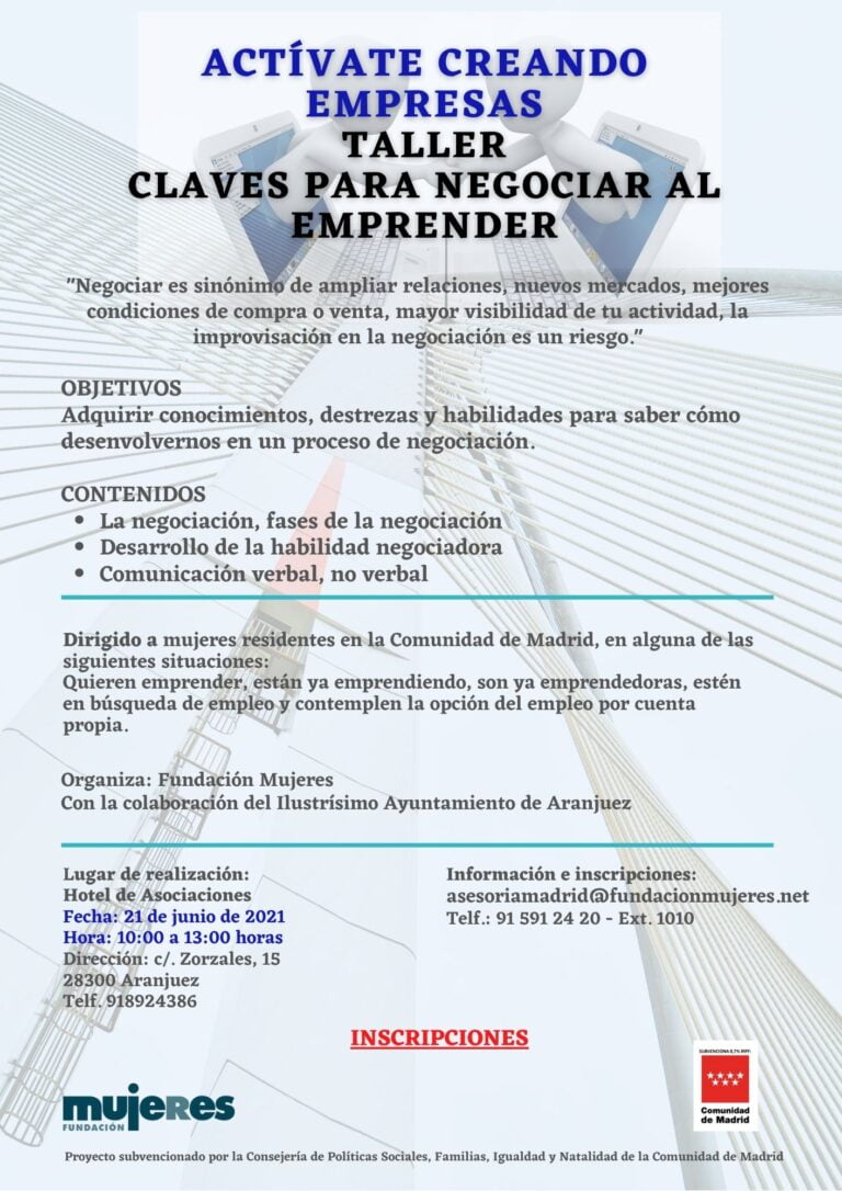 Taller presencial: Claves para negociar al emprender